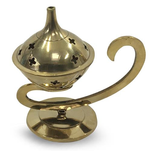Brass Incense Burner met Handvat – 10 cm