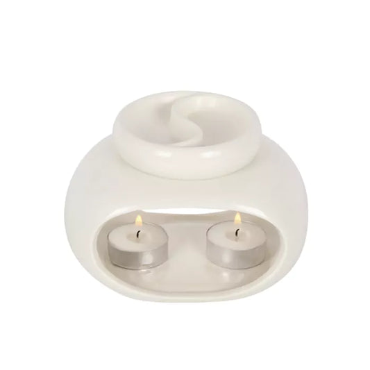 Off white Double Oil Burner – Stijlvol & Rustgevendb
