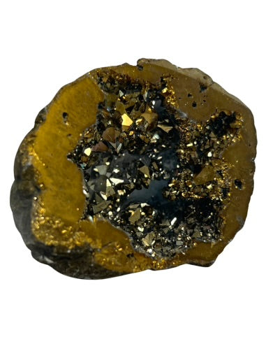 Bergkristal Geode – Goudkleurig Magisch Mooi